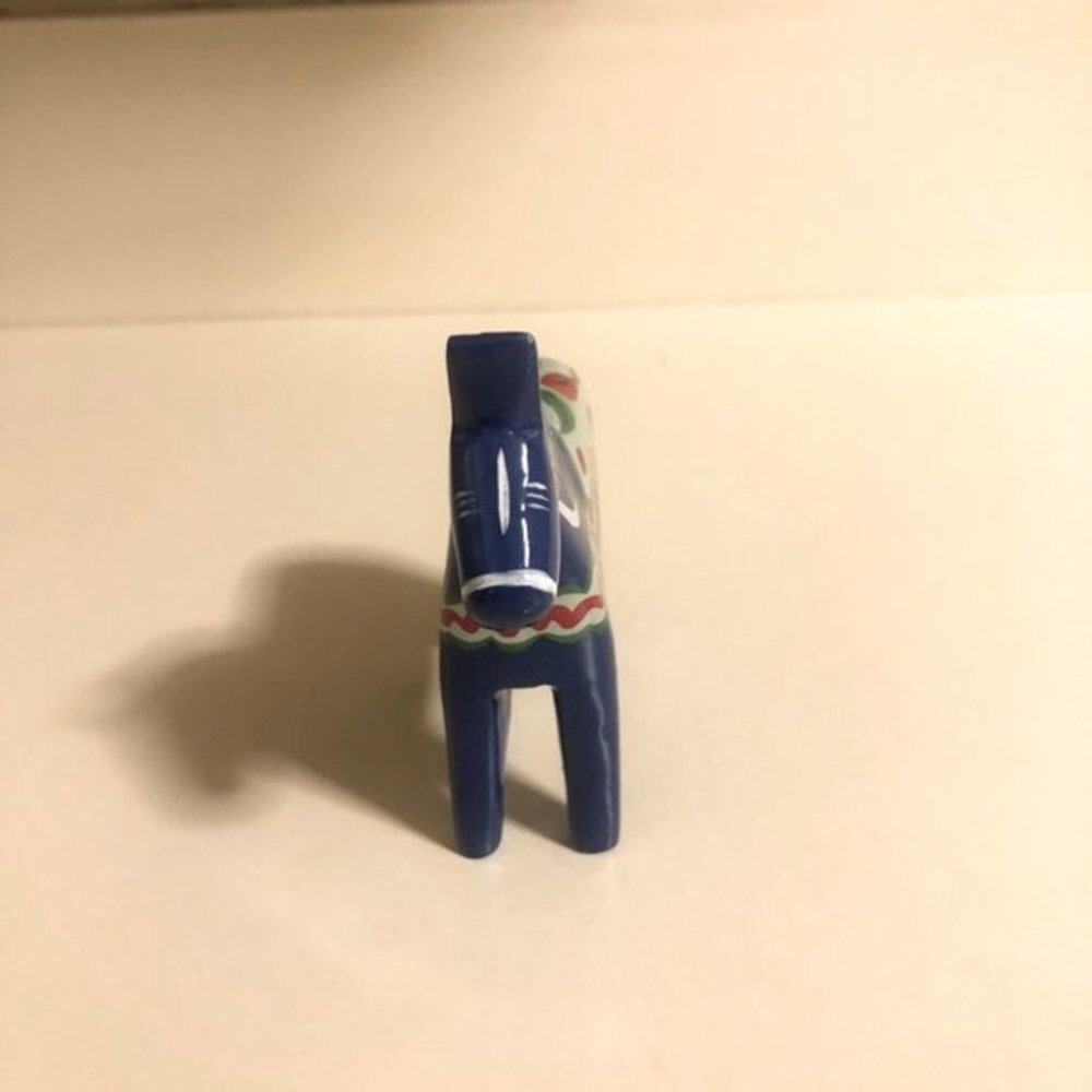 Vntage Akta Hemslojd Painted Swedish Dala Horse Wooden blue 10cm Authen… - Picture 3 of 9